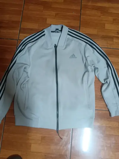Chaqueta deportiva Adidas gris con cierre - miniatura 4