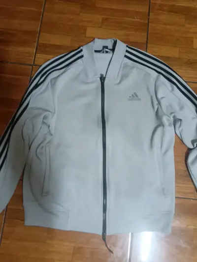 Chaqueta deportiva Adidas gris con cierre - miniatura 5