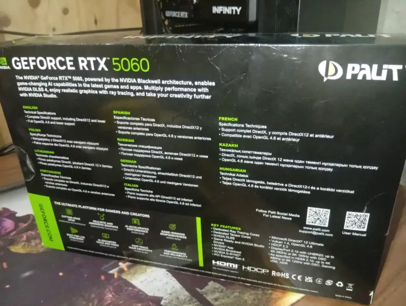 Tarjeta Gráfica Palit 2 GeForce RTX 5060 8GB OC - 2