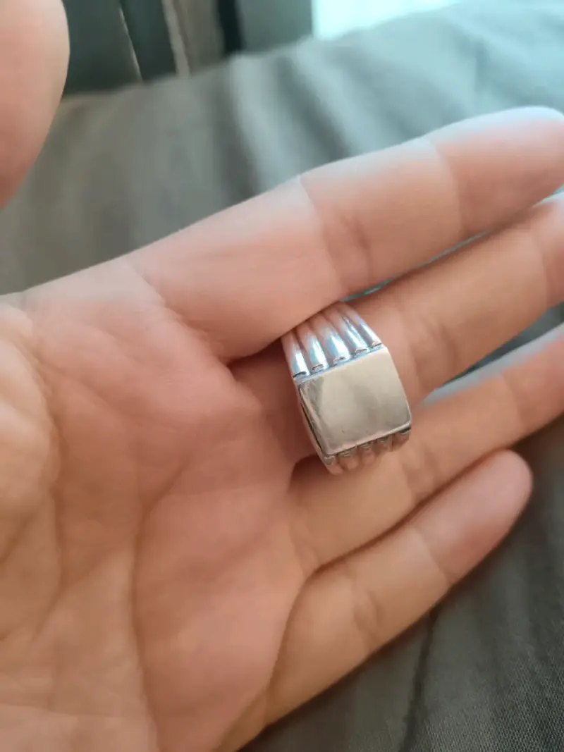Anillo de plata diseño moderno para hombre - 1