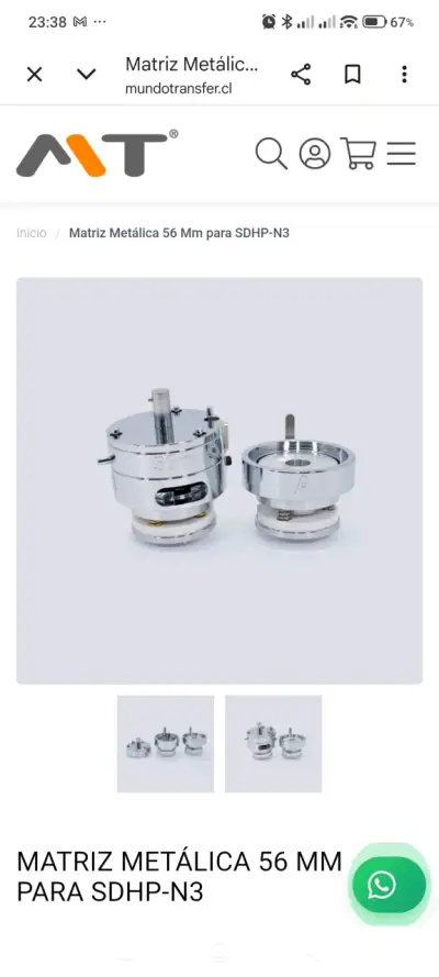 Matriz Metálica 58 mm para Máquina de Chapitas - miniatura 1
