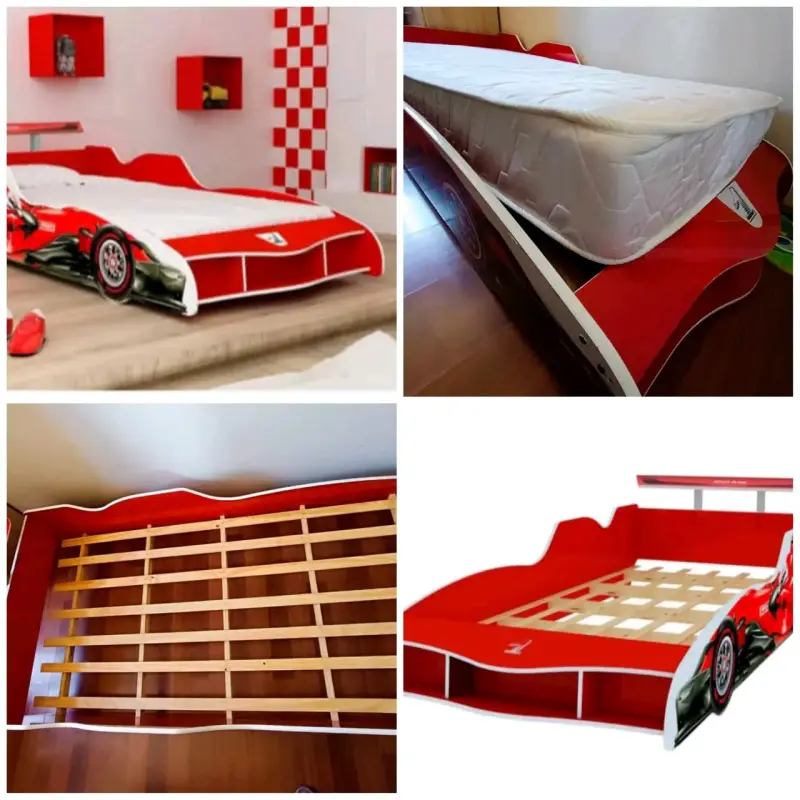 Cama infantil temática auto de carreras roja - 1