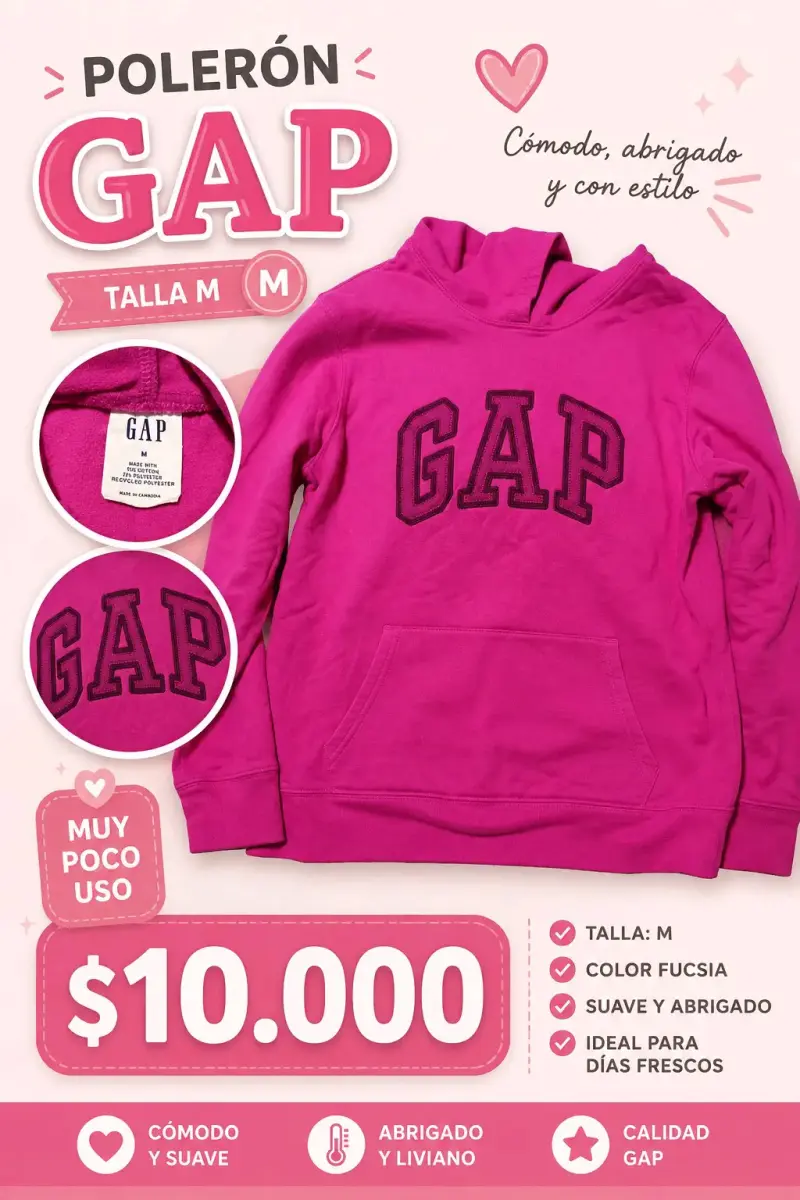 Polerón GAP fucsia talla M