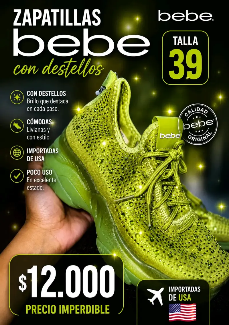 Zapatillas Bebe con Destellos Talla 39