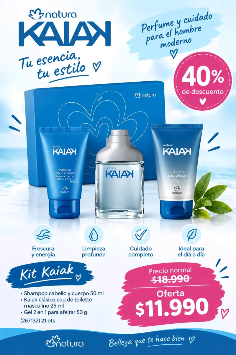 Set de Cuidado Personal Natura Kaiak para Hombre