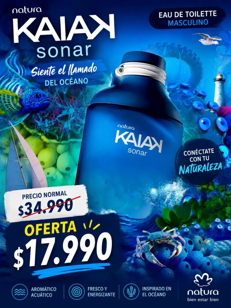Perfume Natura Kaiak Sonar Eau de Toilette Masculino