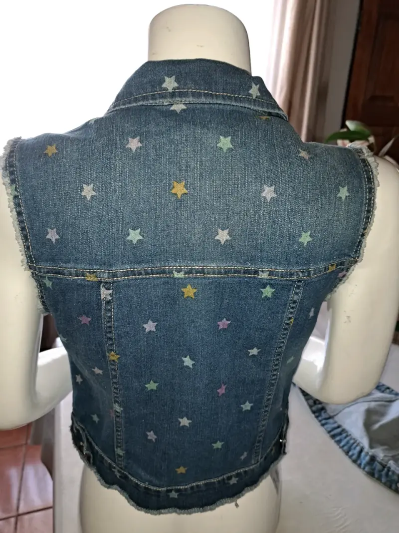 Chaleco de mezclilla con estrellas para mujer - 2