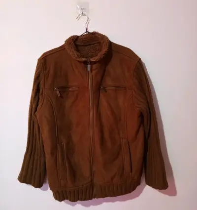 Chaqueta Cuero Marrón Con Cierre Mujer M/L - miniatura 1