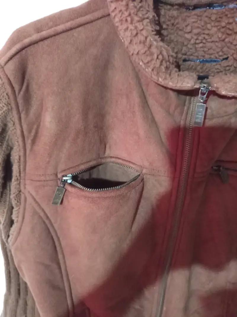 Chaqueta Cuero Marrón Con Cierre Mujer M/L - 2