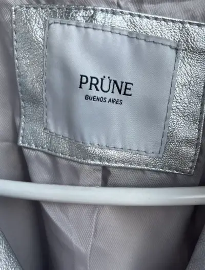 Chaqueta eco cuero plateada Prüne - miniatura 4