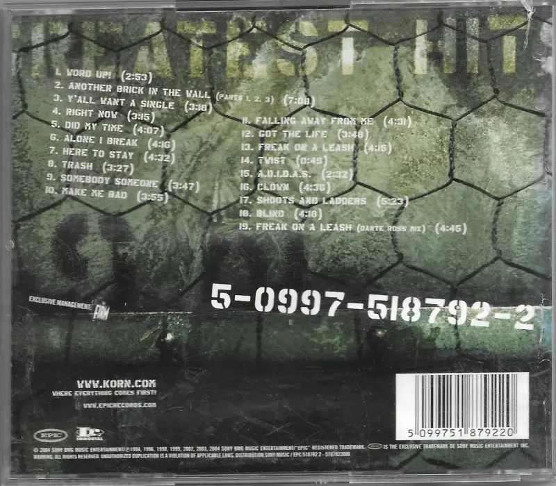 Korn ‎– Greatest Hits Vol. 1 (CD) - 2