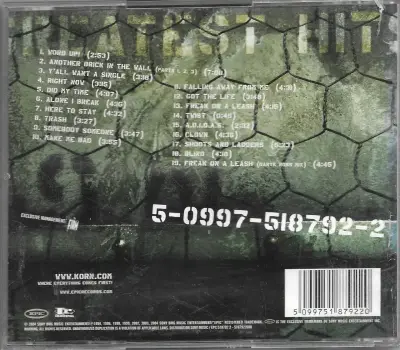 Korn ‎– Greatest Hits Vol. 1 (CD) - miniatura 2
