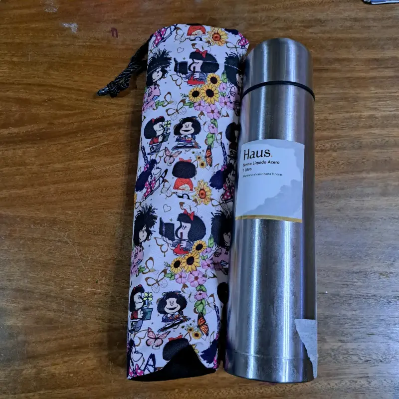Termo de acero inoxidable con funda Mafalda - 2