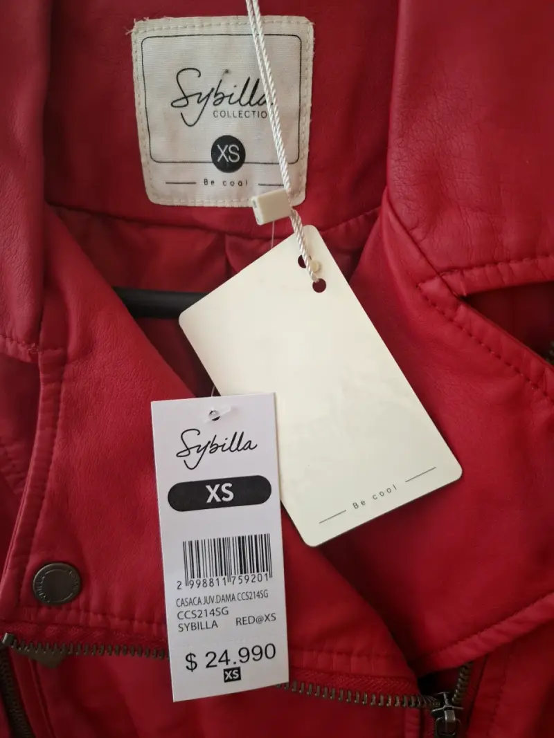 Chaqueta de cuero roja Sybilla para mujer - 2