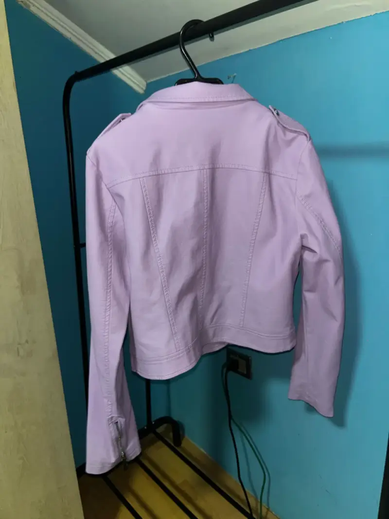 Chaqueta de cuero sintético lila Nicopoly - 2