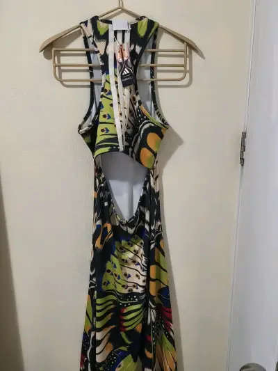 Vestido largo estampado multicolor sin mangas - miniatura 2