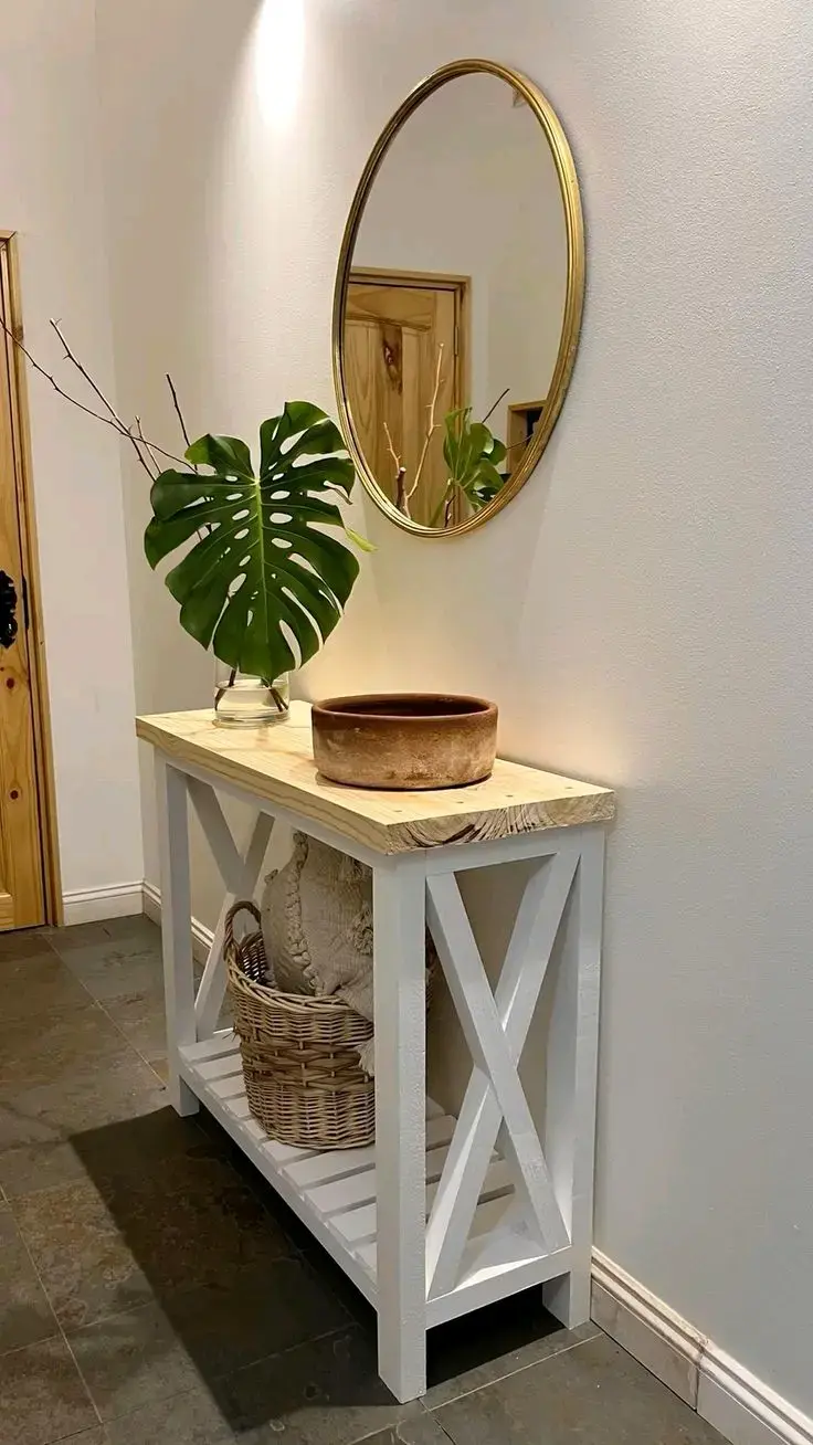 Mesa de Entrada de Madera Rústica - 1