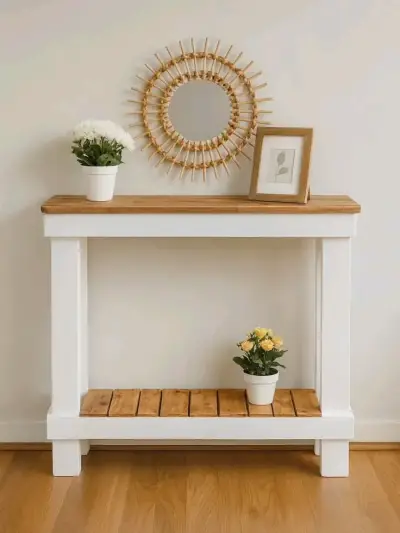 Mesa de Entrada de Madera Rústica - miniatura 2