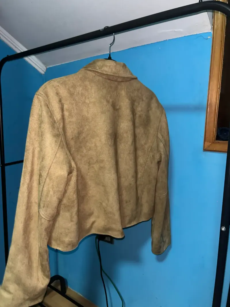 Chaqueta corta de gamuza beige Sybilla - 2