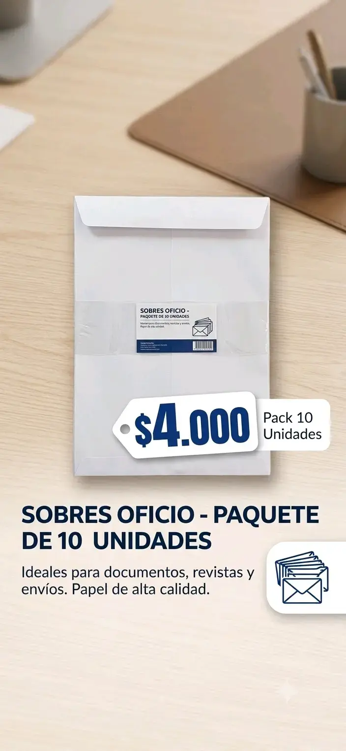 Sobres Oficio Paquete de 10 Unidades