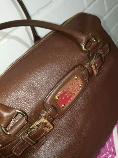 Bolso de cuero marrón Michael Kors - miniatura 2