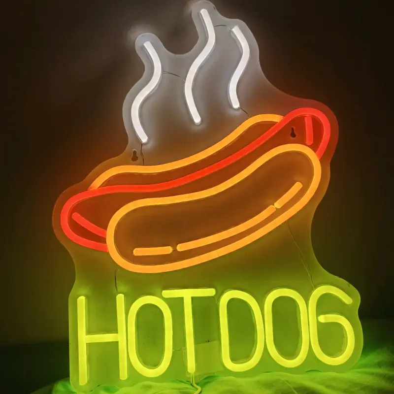 Letrero de neón Hot Dog decorativo - 1