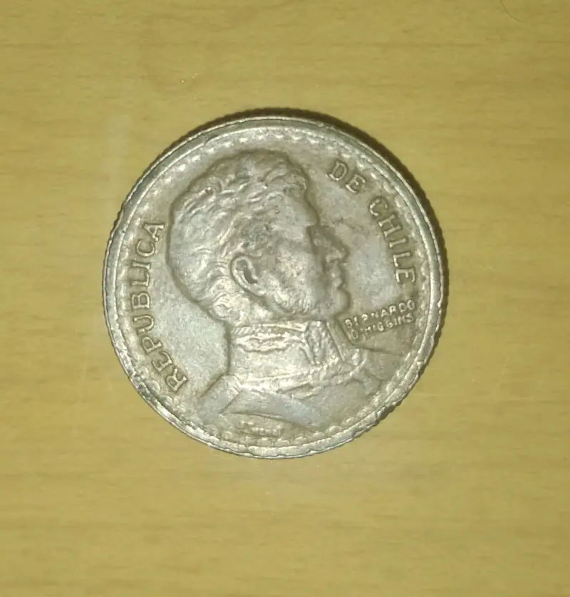 Moneda de cobre 1 peso chileno 1954 - 2
