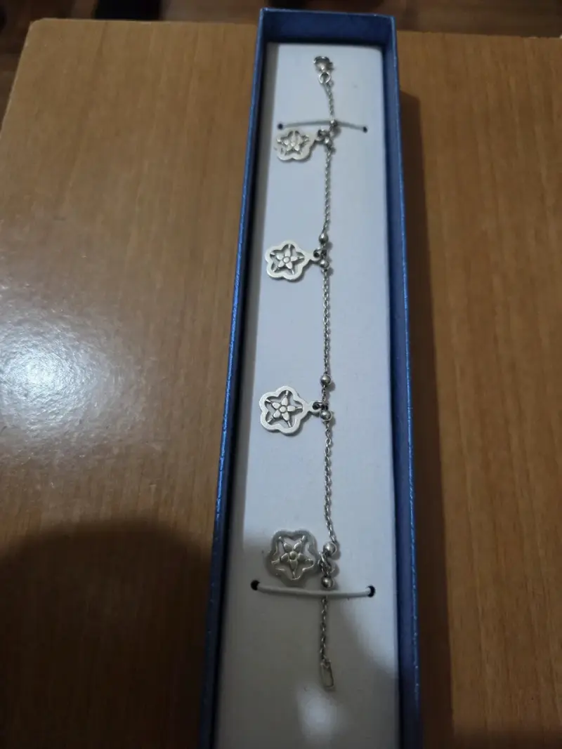 Pulsera de plata con dijes de florales - 3