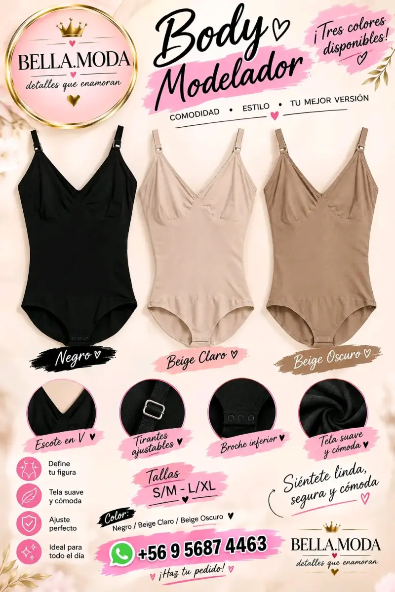 Body modelador Bella Moda en varios colores - 1