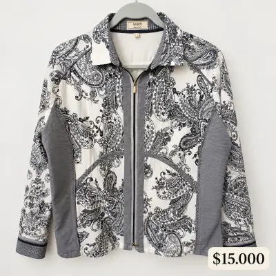 Chaqueta estampada con cierre para mujer talla 48 - miniatura 1