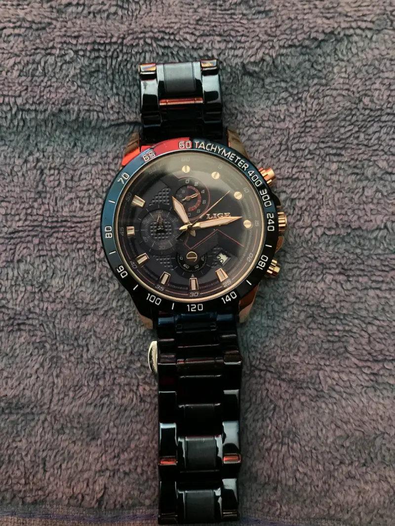 Reloj LIGE diseño elegante azul metálico