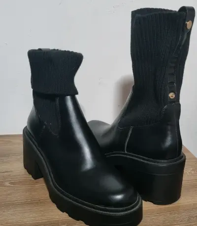 Botines Negros Zara - miniatura 2