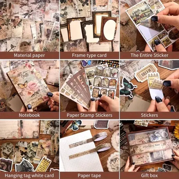 Set de papelería vintage A Garden Note - 4