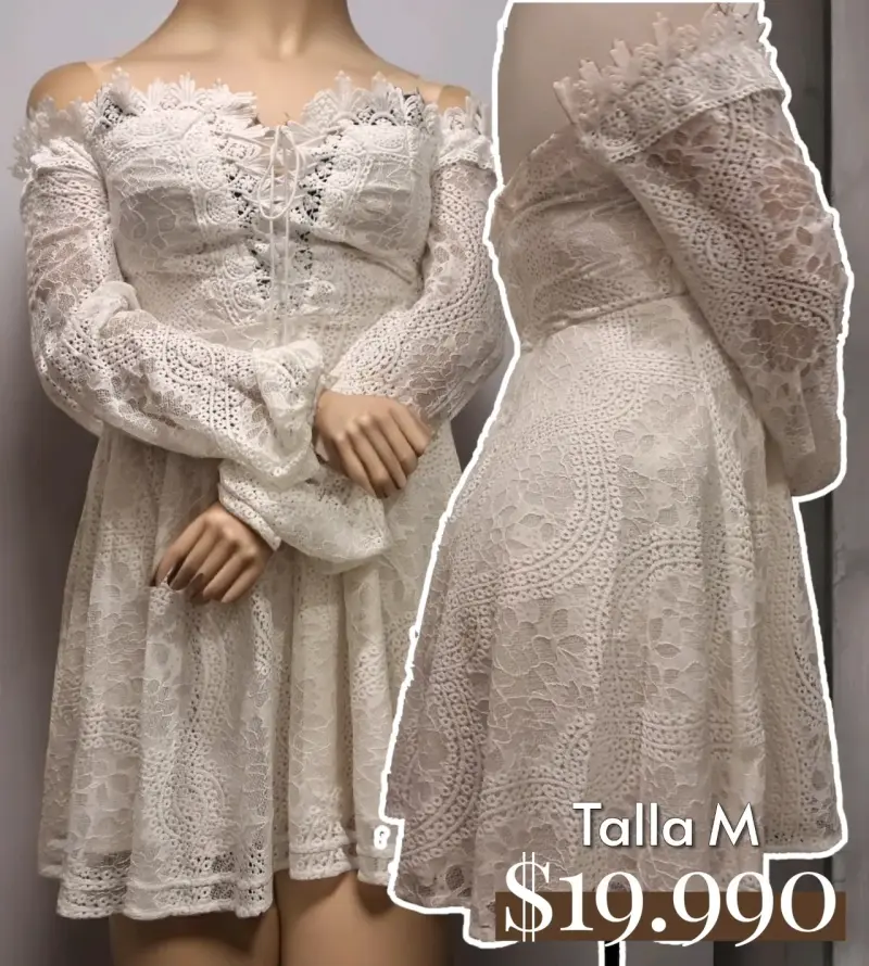 Vestido de encaje blanco talla M