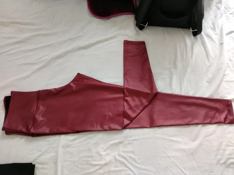 Leggings control de abdomen burdeos para mujer - 1