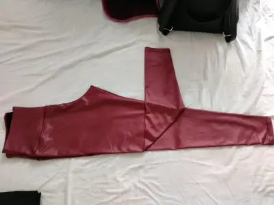 Leggings control de abdomen  burdeos para mujer - miniatura 1