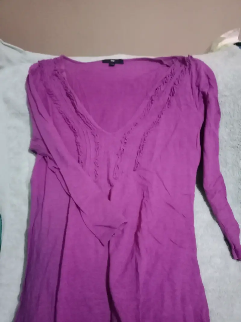 Blusa bordada Mix Couture blanca con detalles azules - 2