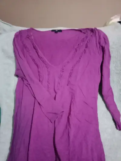 Blusa bordada Mix Couture blanca con detalles azules - miniatura 2
