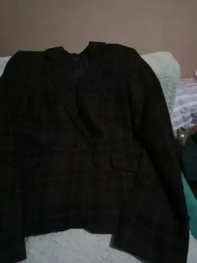 Chaqueta de cuero marrón con cierre - miniatura 6