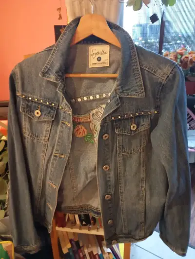 Chaqueta de mezclilla con bordado floral Sybilla - miniatura 1