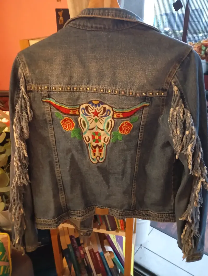 Chaqueta de mezclilla con bordado floral Sybilla - 2