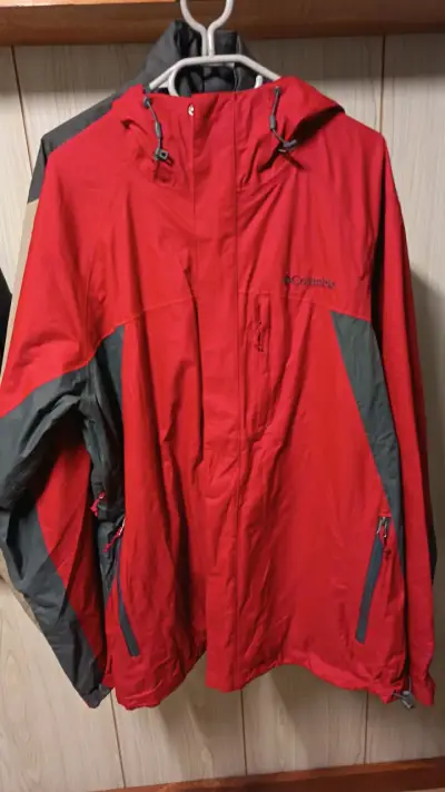 Chaqueta impermeable roja Columbia para hombre - miniatura 1