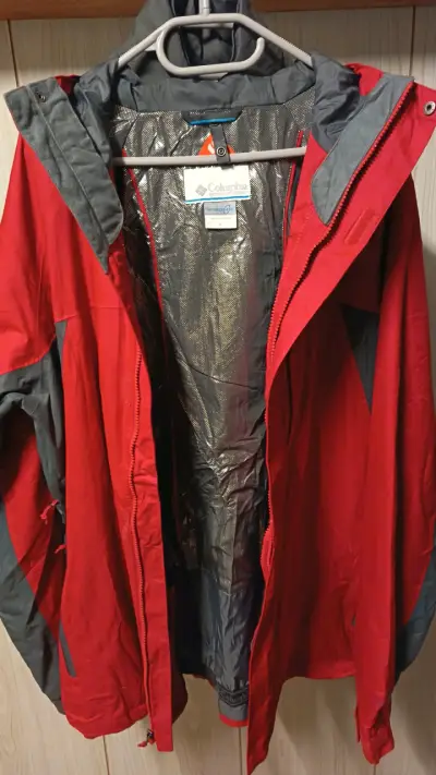 Chaqueta impermeable roja Columbia para hombre - miniatura 3