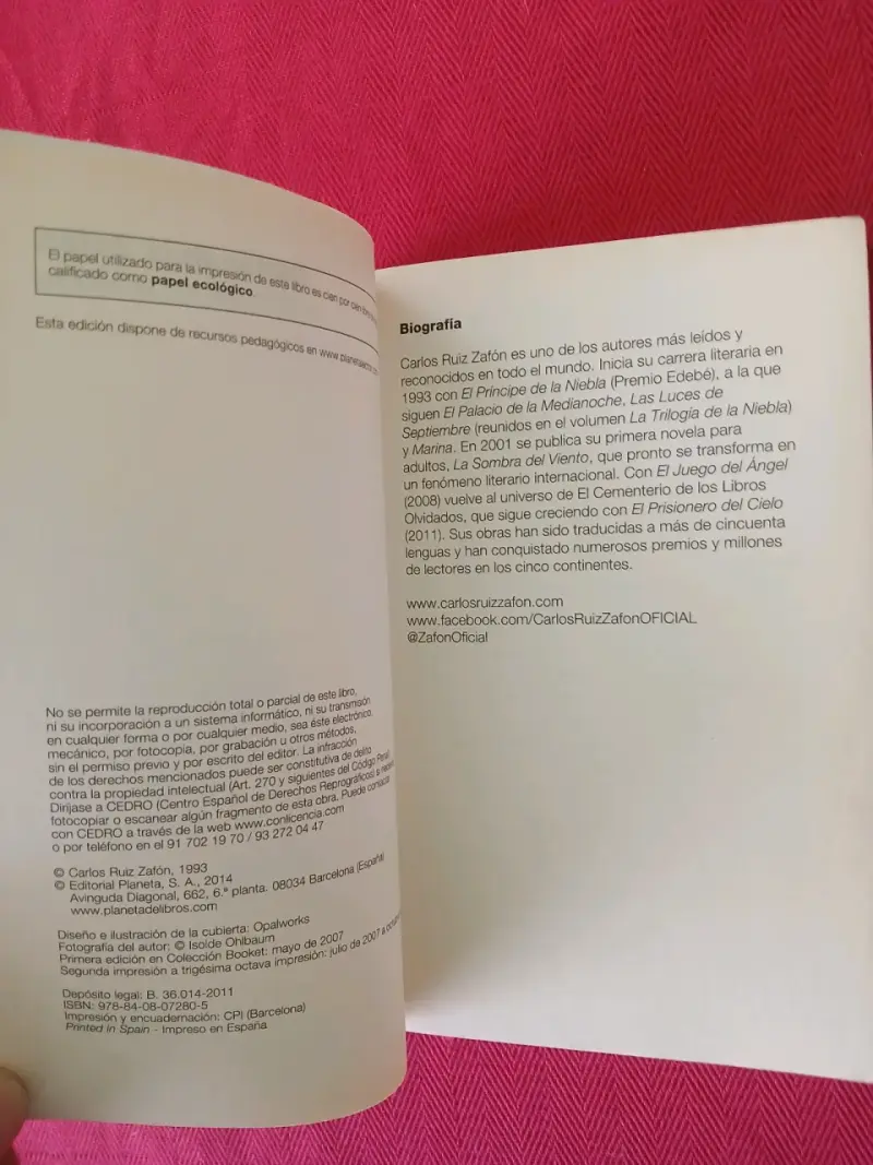 Libro El Príncipe de la Niebla de Carlos Ruiz Zafón - 2