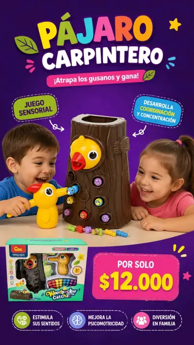 Juego Pájaro Carpintero Sensorial para Niños - miniatura 1