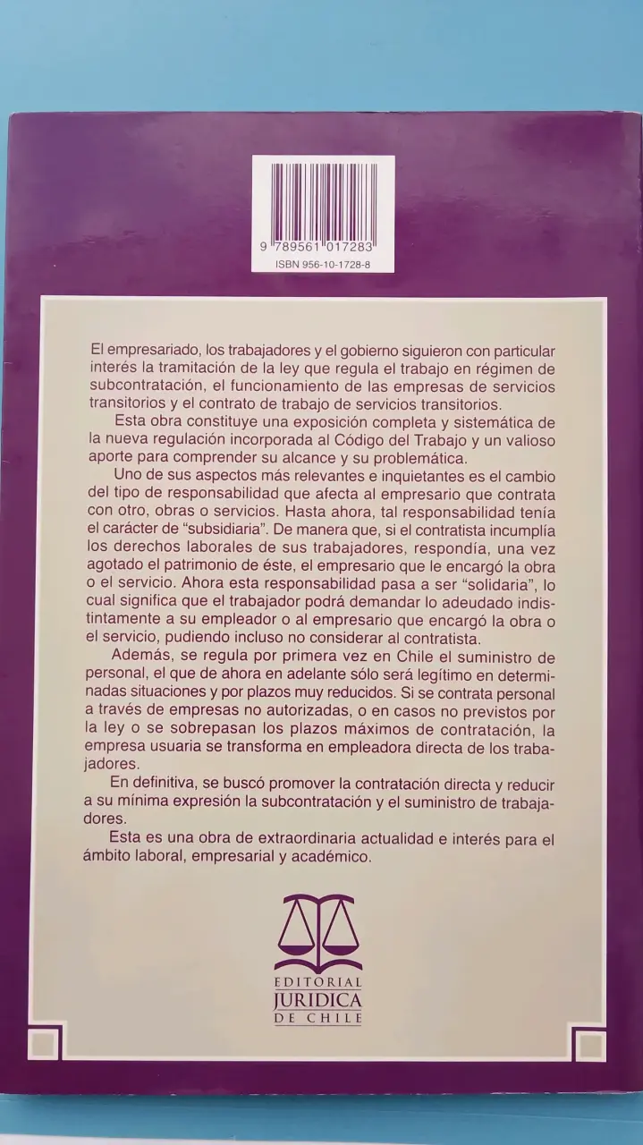 Libro Subcontratación Régimen Jurídico Claudio Palavecino - 2