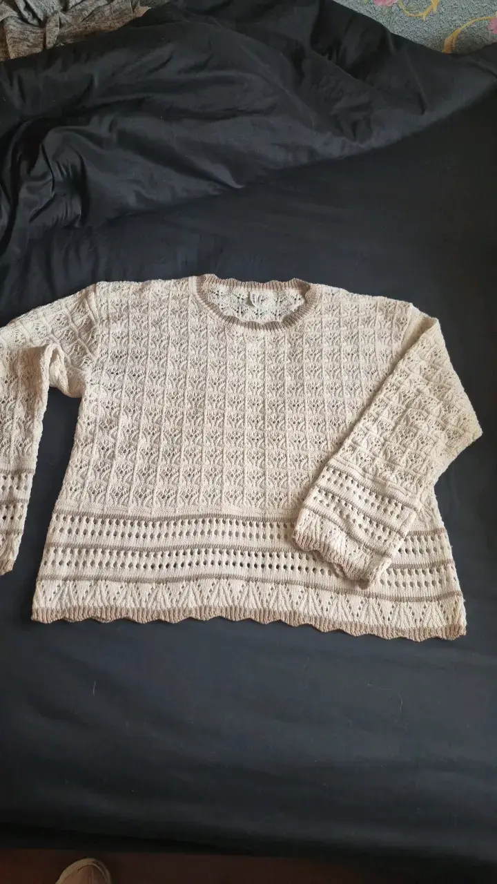 Suéter tejido beige para mujer - 1
