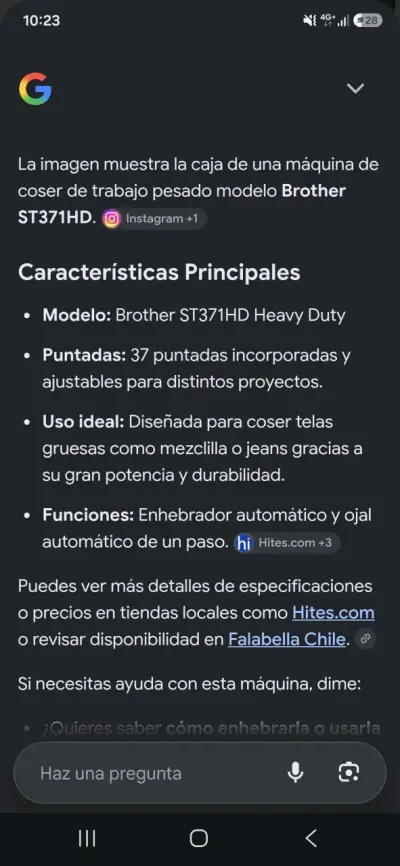 Máquina de Coser Brother ST371HD Heavy Duty - miniatura 2