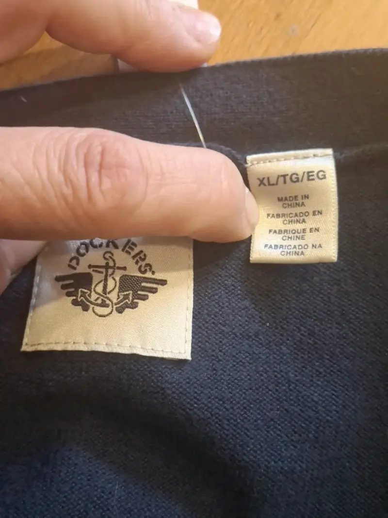 Cárdigan azul marino de lana Dockers Talla XL - 5