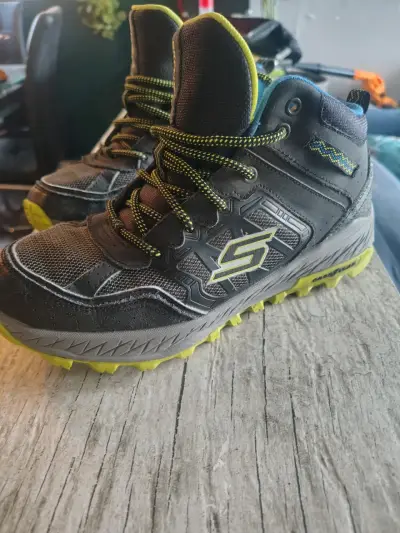 Botas de senderismo para niños Skechers negras y verdes - miniatura 2